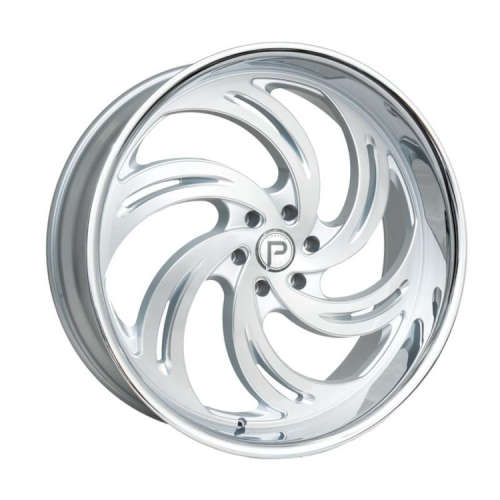 Pinnacle Phoenix P300 24x10 +24 Silver with Brushed Milled Spoke Edges and a Stainless Steel Lip