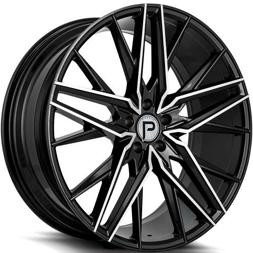 Pinnacle Stellar P106 22x9 +38 Gloss Black with Machined Spoke Faces