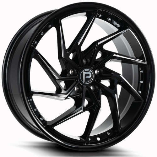 Pinnacle Stinger P326 20x8.5 +35 Gloss Black with Milled Spoke Edges