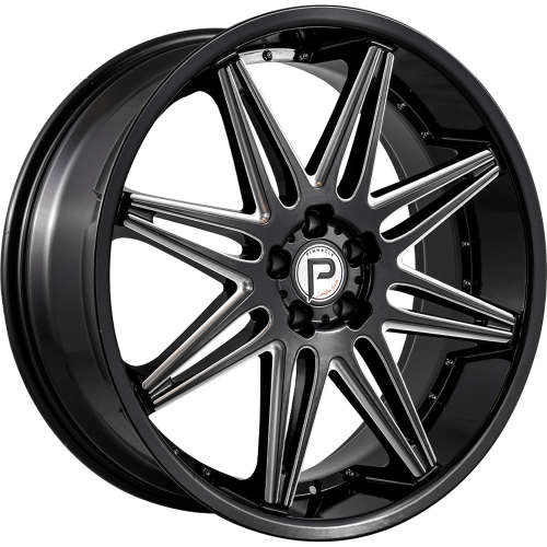 Pinnacle Vibe P200 22x9 +15 Gloss Black with Milled Spoke Edges and Windows
