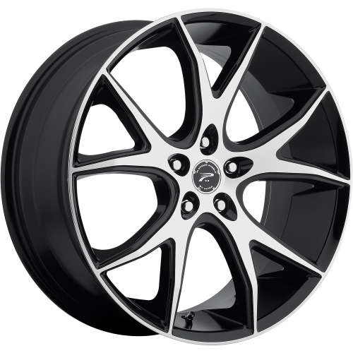 Platinum Recluse 419 18x8 +40 Gloss Black with Machined Spoke Faces and Outer Lip