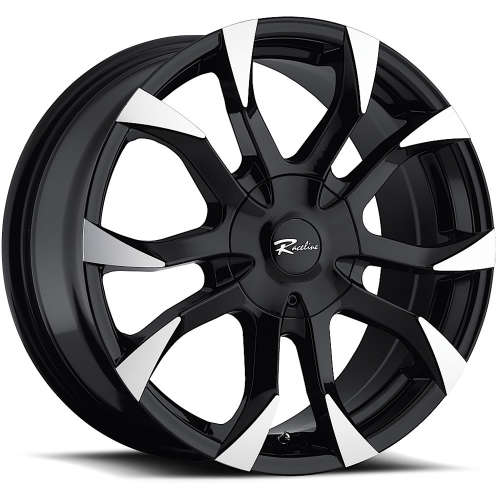 Raceline Vector 198B 17x7 +40 Black with Machined Spoke Accents