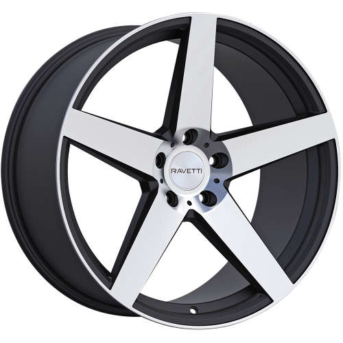 Ravetti M1320x8.5 +35 Satin Black with a Machined Spoke Faces and Outer Lip