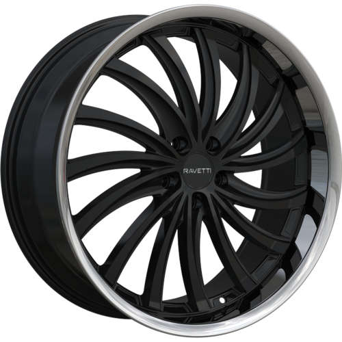 Ravetti M1522x9 +32 Gloss Black with a Chrome Stainless Steel Lip