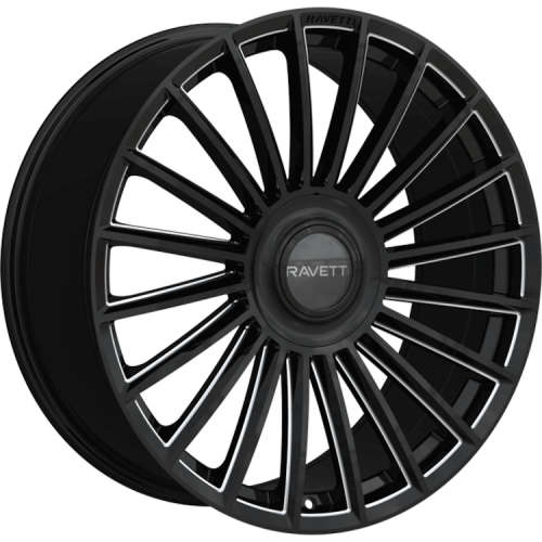 Ravetti M1722x9 +40 Gloss Black with Milled Spoke Edges
