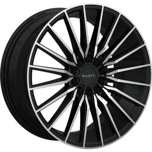 Ravetti M1818x8 +38 Black with Machined Spoke Windows