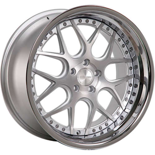 Rennen CSL-219x8.5 +25 Brushed Silver with a Chrome Stainless Steel Lip