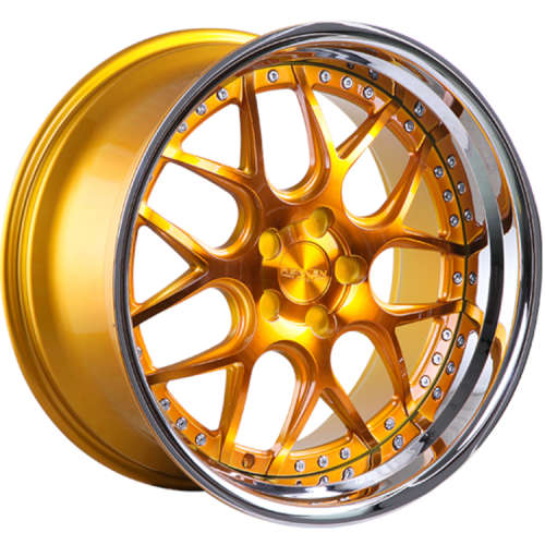 Rennen CSL-220x8.5 +32 Tinted Gold with a Chrome Stainless Steel Lip