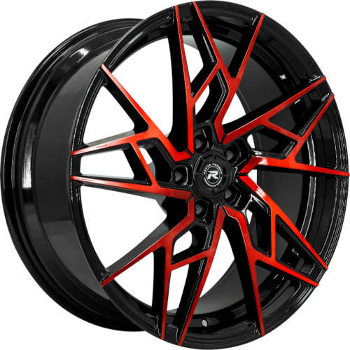 Renzo Ascari20x9 +35 Black with Red Machined Spoke Faces