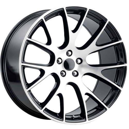 Replica Tech RT1022x10 +18 Gloss Black with Machined Spoke Faces