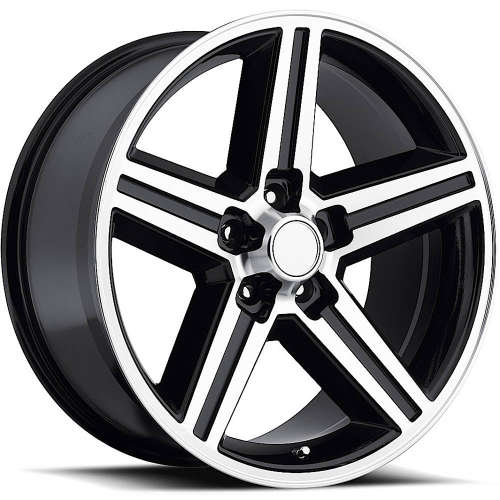 Rev Replicas 65222x9.5 +15 Gloss Black with Machined Spoke Edges and Lip