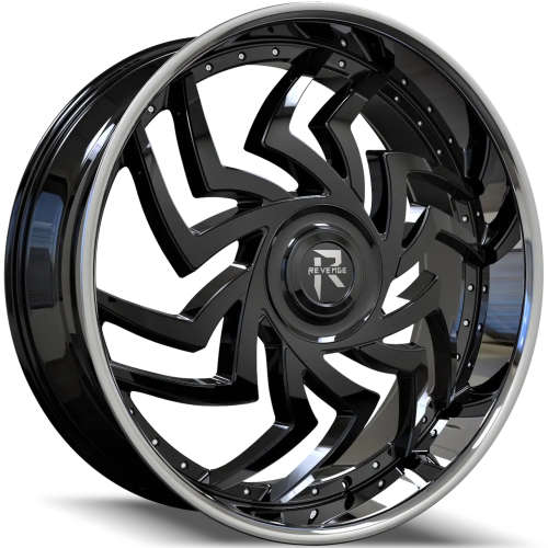 Revenge Luxury RL-10724x9 +35 Gloss Black with a Chrome Stainless Steel Lip
