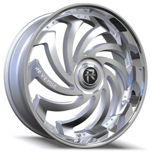 Revenge Luxury RL-10828x9.5 +25 Brushed Silver with a Chrome Stainless Steel Lip