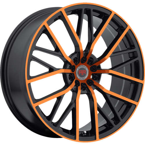 Revolution Racing RR0720x8 +40 Black with Copper Orange Spoke Faces and Outer Lip