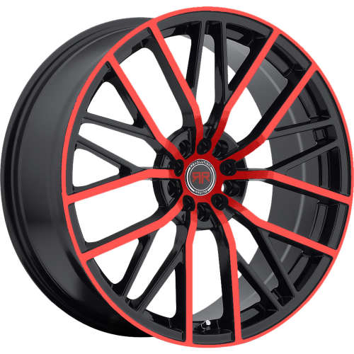 Revolution Racing RR0718x8 +40 Black with Red Spoke Faces and Outer Lip