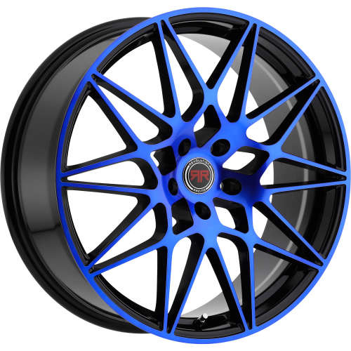 Revolution Racing RR1120x8 +40 Black with Blue Spoke Faces and Outer Lip