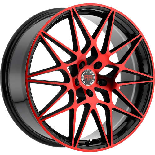 Revolution Racing RR1120x8 +40 Black with Red Spoke Faces and Outer Lip