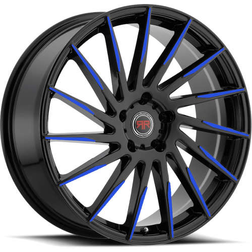 Revolution Racing RR1520x8 +40 Black with Blue Spoke Accents