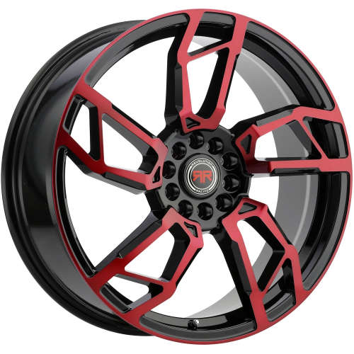 Revolution Racing RR2220x8 +40 Black with Red Spoke Faces and Outer Lip