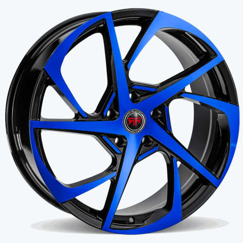 Revolution Racing RR2917x7.5 +40 Gloss Black with Blue Machined Spoke Faces