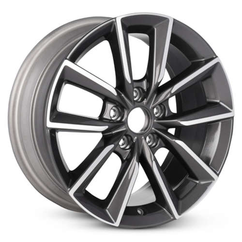 Road Ready RRW-6370117x7.5 +45 Charcoal Black with Machined Spoke Accents