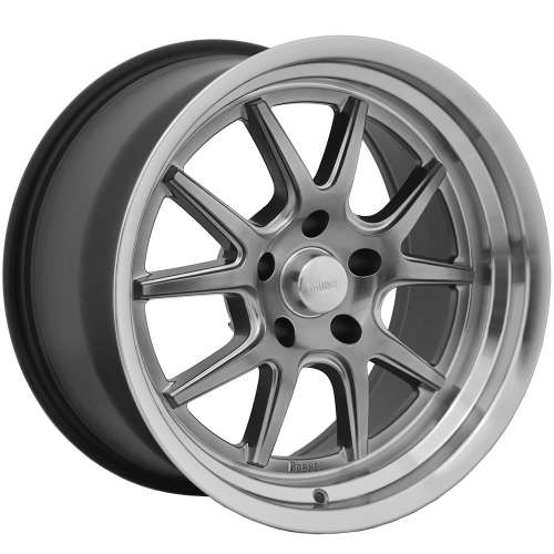 Rocket Racing Attack18x10 +13 Hyper Shot Gunmetal Gray with a Machined Lip