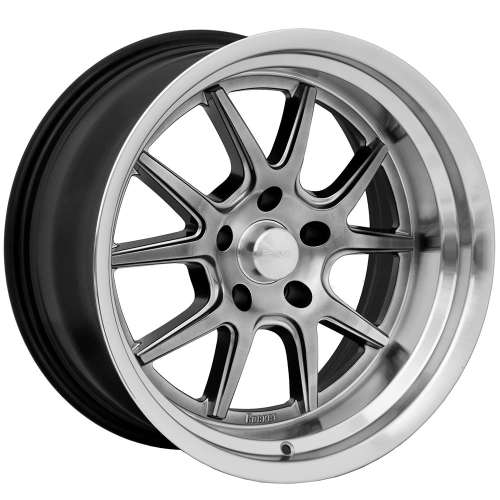 Rocket Racing Attack18x9 -12 Hyper Shot Gunmetal Gray with a Machined Lip
