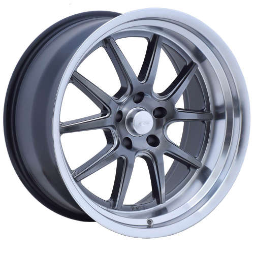 Rocket Racing Attack20x10 -13 Hyper Shot Gunmetal Gray with a Machined Lip
