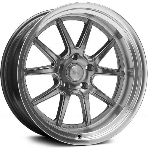 Rocket Racing Attack18x7 +13 Hyper Shot Gunmetal Gray with a Machined Lip