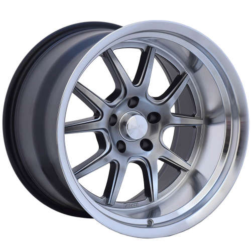 Rocket Racing Attack18x12 -13 Hyper Shot Gunmetal Gray with a Machined Lip