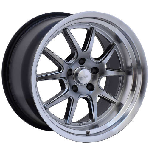 Rocket Racing Attack18x11 +13 Hyper Shot Gunmetal Gray with a Machined Lip