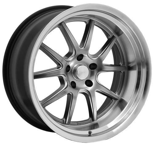 Rocket Racing Attack20x10 -25 Hyper Shot Gunmetal Gray with a Machined Lip
