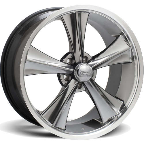 Rocket Racing Modern Muscle Booster20x9 +20 Hyper Shot Gunmetal Gray with a Machined Lip
