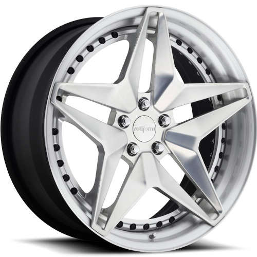 Rotiform Forged AVV18x10.5 +15 Polished with a Step Lip and Matte Black Barrel with Exposed Hardware