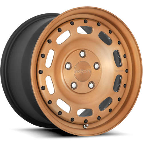 Rotiform Forged BKK19x9.5 +25 Brushed Matte Monaco Copper with a Step Lip and Matte Black Barrel with Exposed Hardware