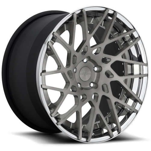 Rotiform Forged BLQ-T17x9 +30 Brushed DDT with a Polished Step Lip and Matte Black Barrel with Hidden Hardware