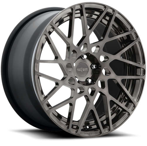 Rotiform Forged BLQ-T17x8 +40 Polished DDT with a Chrome Step Lip and Matte Black Barrel with Hidden Hardware