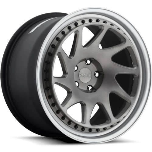 Rotiform Forged OZT18x9 +30 Brushed Matte DDT with a Step Lip and Matte Black Barrel with Exposed Hardware