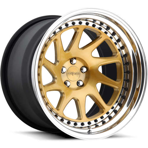 Rotiform Forged OZT17x9 +35 Brushed Monaco Copper with a Polished Step Lip and Matte Black Barrel with Exposed Hardware