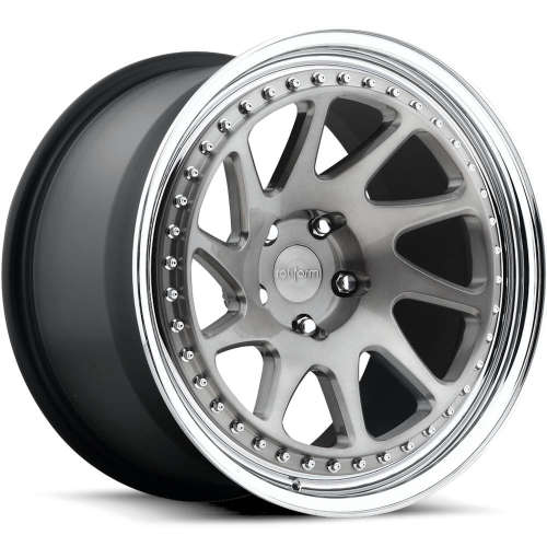 Rotiform Forged OZT17x9 +30 Polished DDT with a Polished Step Lip and Matte Black Barrel with Exposed Hardware