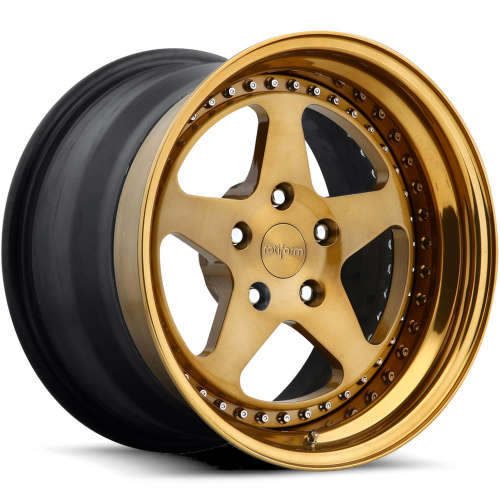 Rotiform Forged ROC20x9 +35 Brushed Monaco Copper with a Step Lip and a Matte Black Barrel with Exposed Hardware