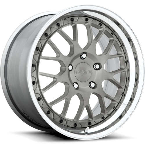 Rotiform Forged RSE20x9 +35 Brushed Matte DDT with a Polished Step Lip and Brushed Barrel with Exposed Hardware