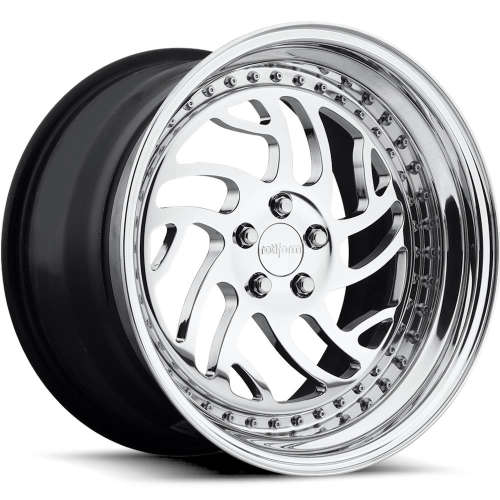 Rotiform Forged SEA20x9 +35 Hi Luster Polished with a Step Lip and Matte Black Barrel with Exposed Hardware
