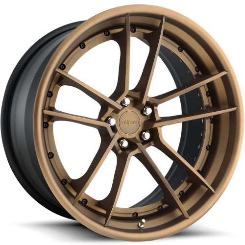 Rotiform Forged SFO18x8.5 +25 Death Bronze with a Step Lip and Matte Black Barrel with Exposed Hardware