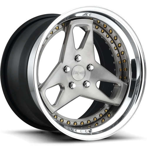 Rotiform Forged USF20x8.5 +35 Brushed Gloss DDT with a Step Lip and Matte Black Barrel with Exposed Hardware