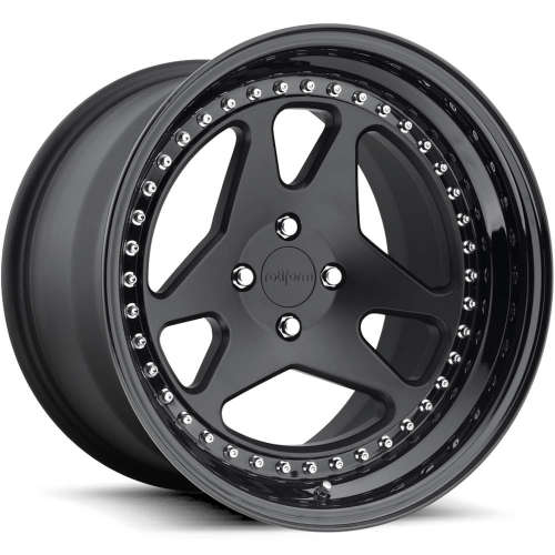 Rotiform Forged USF17x8 +30 Matte Black with a Gloss Black Step Lip and Matte Black Barrel with Exposed Hardware