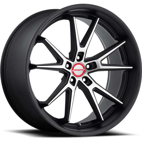 Shift Carrera22x9 +38 Matte Black with Machined Spoke Faces