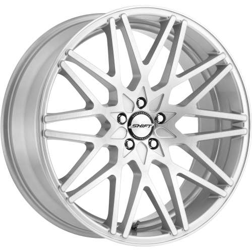 Shift Formula20x10 +42 Silver with Machined Brushed Spoke Faces and Outer Lip