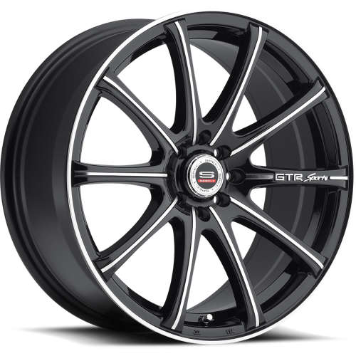 Spec-1 SP-1918x8 +38 Gloss Black with Machined Spoke Accents and Outer Lip