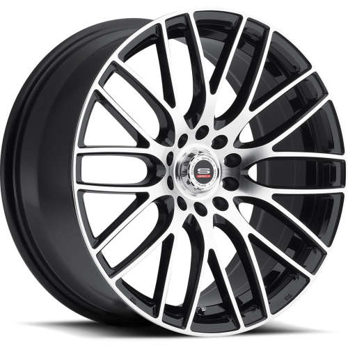 Spec-1 SP-2018x8 +38 Gloss Black with Machined Spoke Faces and Outer Lip
